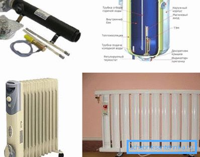 Elektromos fűtés a fűtéshez - típusok és méretek