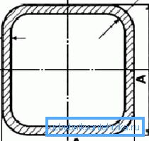 A négyzet alakú cső geometriai paraméterei A négyzet alakú cső geometriai paraméterei