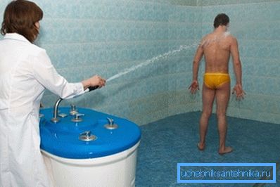 Charcot zuhanyzójának használata a wellness-központban