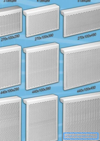A fém radiátorok különböző méretűek A fém radiátorok különböző méretűek