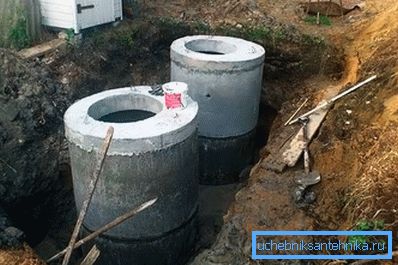 Betongyűrűk szeptikus tartályának felszerelése