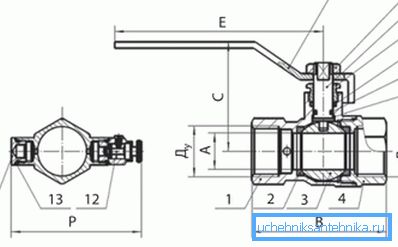 A rajzban a gömbcsap a du15 gömbcsappal A rajzban a gömbcsap a du15 gömbcsappal