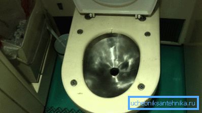 A fényképen - WC felhalmozott vízelvezető rendszerrel A fényképen - WC felhalmozott vízelvezető rendszerrel