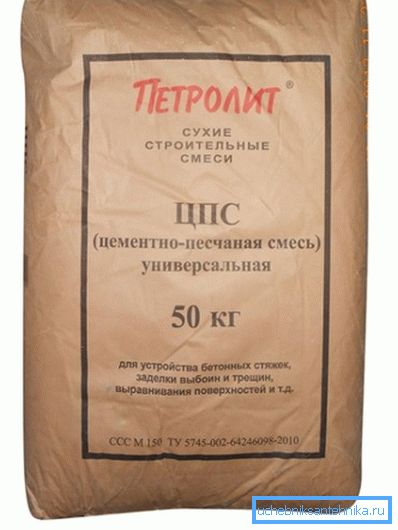 Minta cement-homok keverék