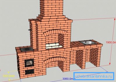 A projekt tartalmazza a mosogatást a téglafalra