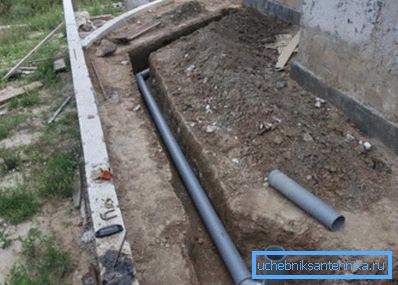 Szennyvíz elhelyezése az árokban Szennyvíz elhelyezése az árokban