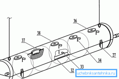 A cső hidroponikus felszerelésének diagramja. A cső hidroponikus felszerelésének diagramja.