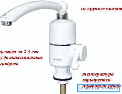 Modern eszköz - elektromos vízmelegítő a konyhában lévő csaptelephez Modern eszköz - elektromos vízmelegítő a konyhában lévő csaptelephez
