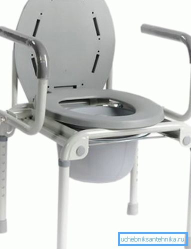 Elülső WC mozgatható levehető karosszékkel
