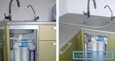 Helyezzen be szűrőt ivóvízhez a mosogató alá