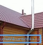 Kimenő cső a tető gerincén. Kimenő cső a tető gerincén.